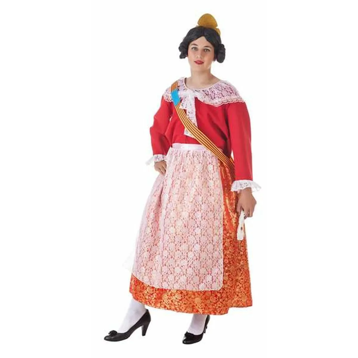 Costume per Adulti Fallera Rosso Dorato (5 Pezzi)