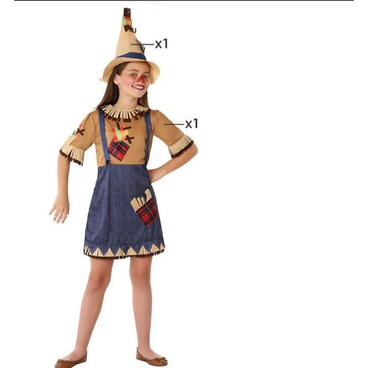 Costume per Bambini Spaventapasseri Marrone Fantasia