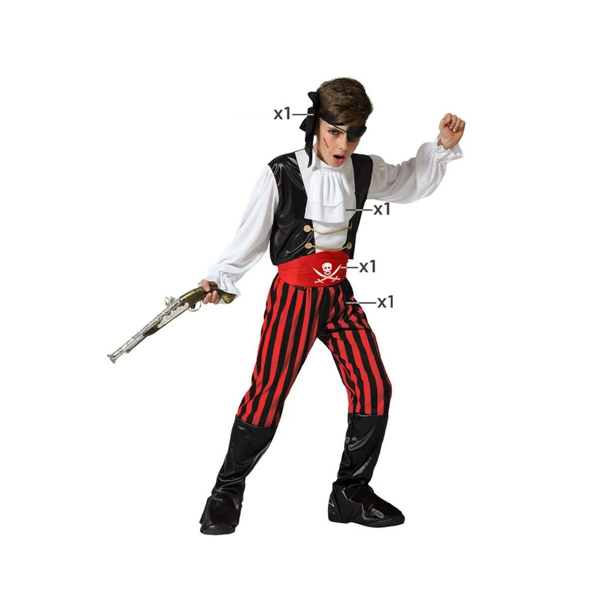 Costume da bambino Pirata Multicolore Pirati 3-4 Anni 5-6 Anni