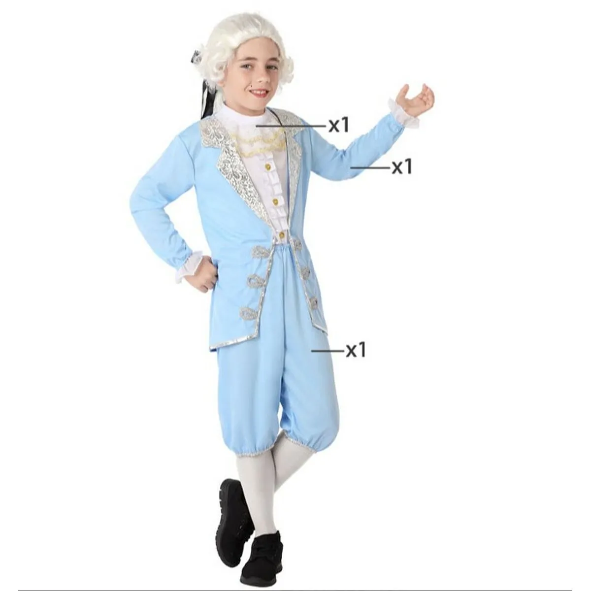 Costume da bambino Cortigiano Azzurro Celeste