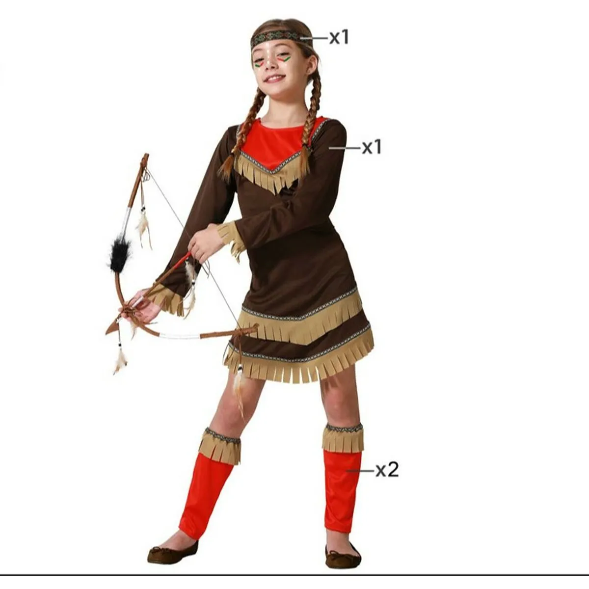 Costume per Bambini Indiana Rosso