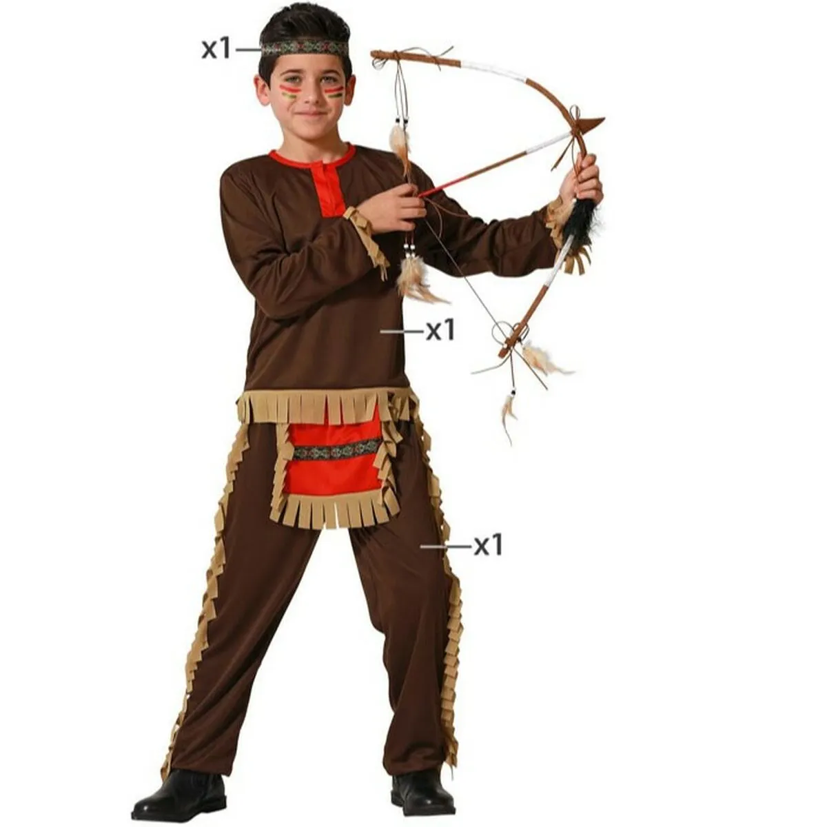 Costume per Bambini Indiano Americano Rosso