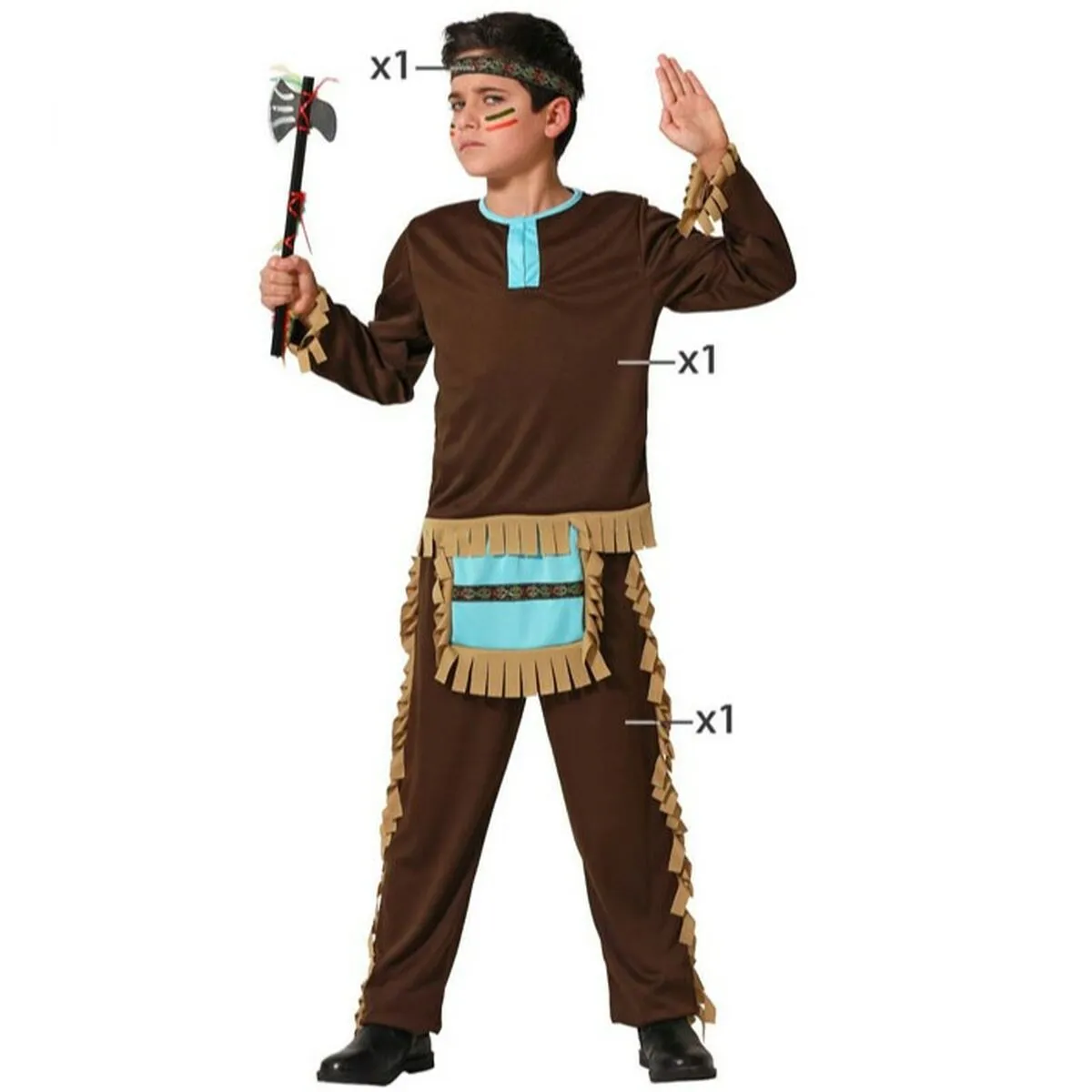 Costume per Bambini Indiano Americano Azzurro