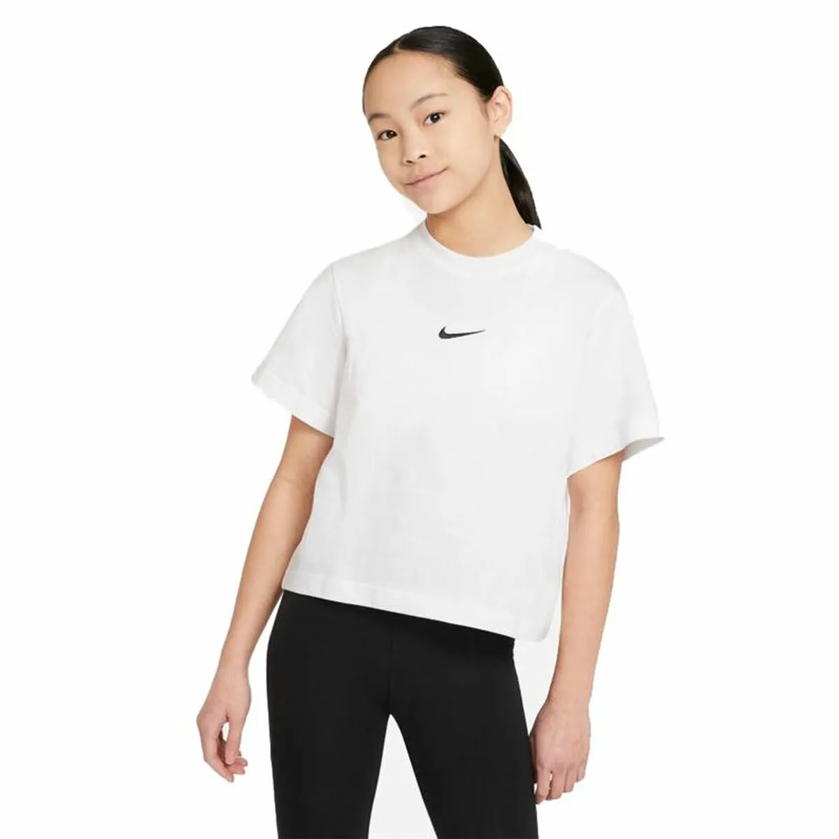 Maglia a Maniche Corte per Bambini Nike Sportswear Bianco