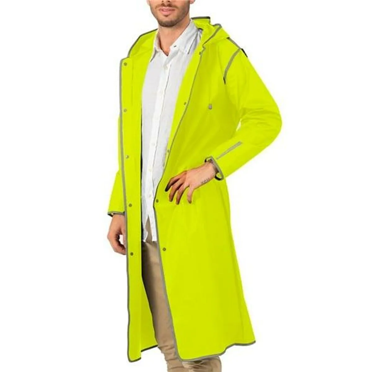 Impermeabile con Cappuccio Perletti City Trench Unisex Giallo Riflettente