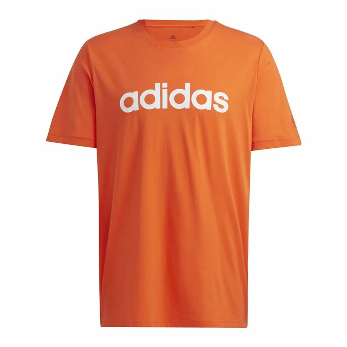 Maglia a Maniche Corte Uomo Adidas  Essentials Embroidered Linear Arancio