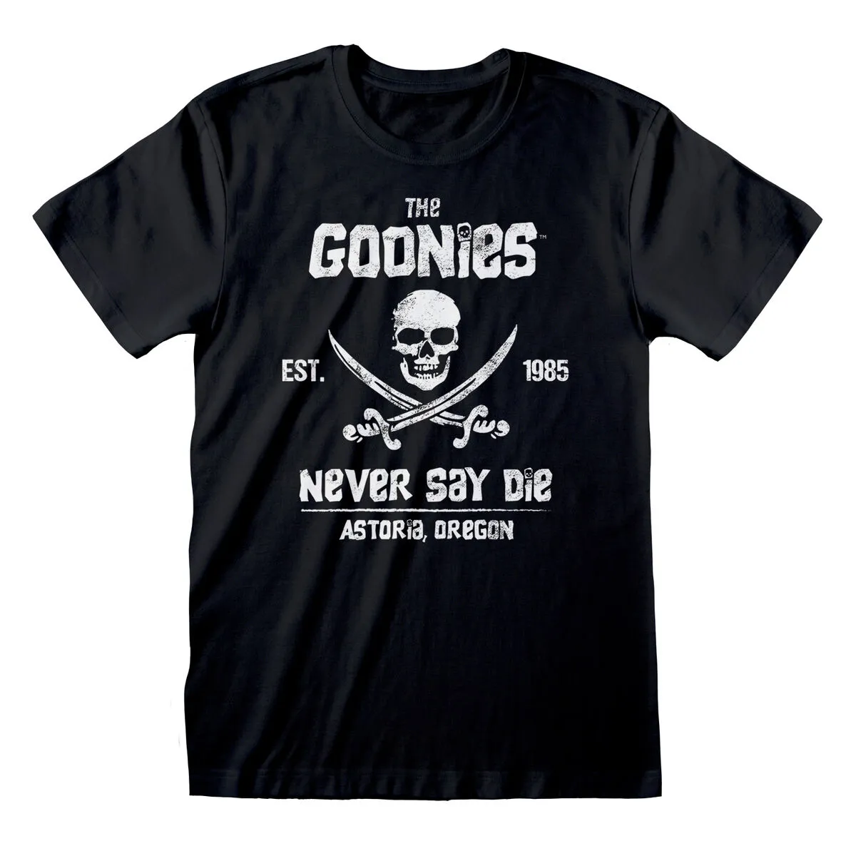 Maglia a Maniche Corte The Goonies Never Say Die Nero Unisex