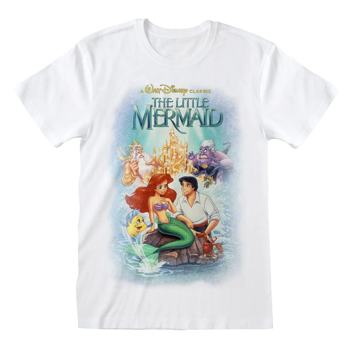 Maglia a Maniche Corte The Little Mermaid Classic Poster Bianco Unisex