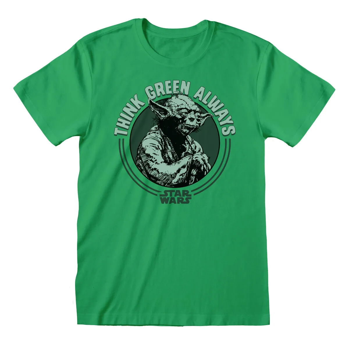 Maglia a Maniche Corte Star Wars Yoda Think Green Verde Unisex