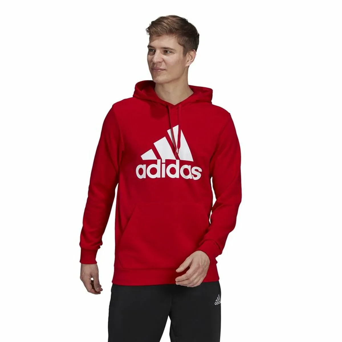 Felpa con Cappuccio Uomo Adidas Essentials Big Logo Rosso