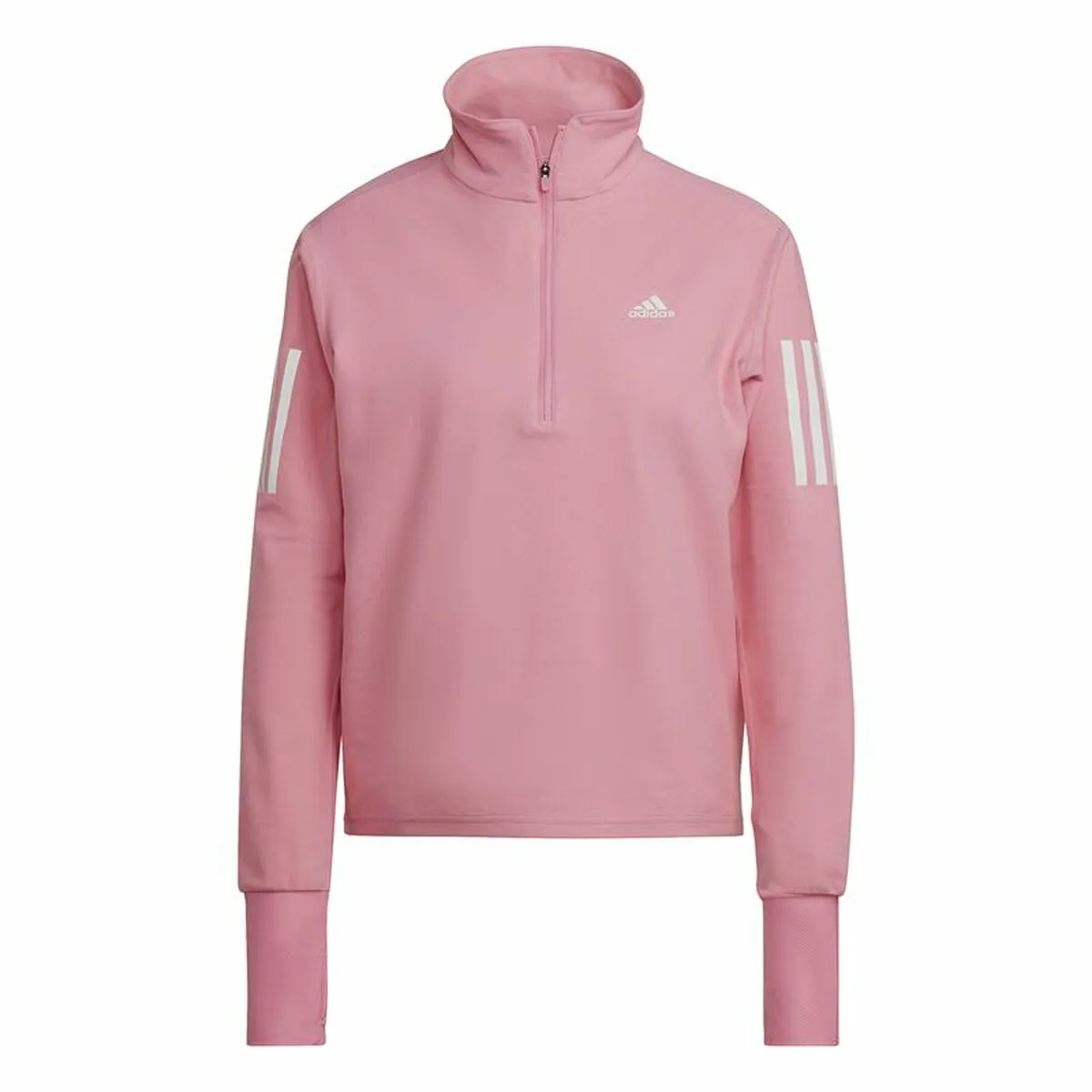 Maglia a maniche lunghe da donna Adidas Own the Run 1/2 Zip Rosa