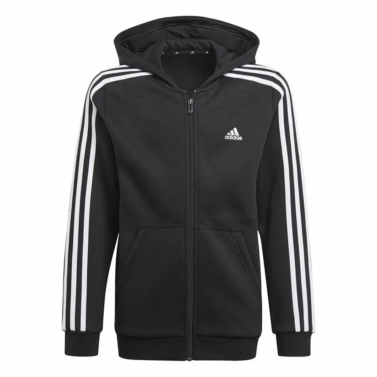 Felpa con Cappuccio da Bambina Adidas Essentials Nero