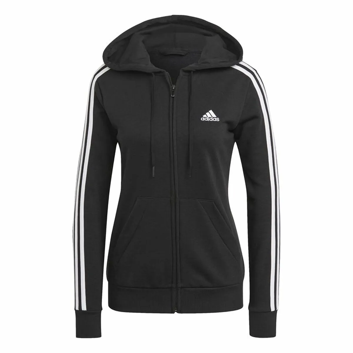 Felpa con Cappuccio Donna Adidas Essentials French Terry Nero