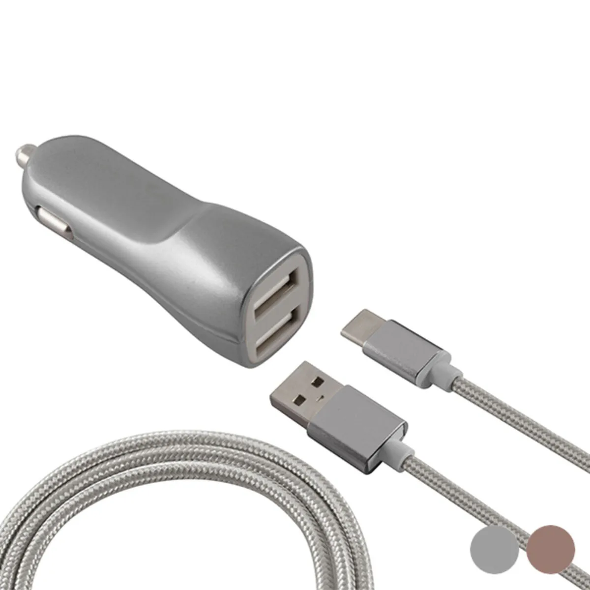 Caricabatterie per Auto KSIX USB Metallizzato