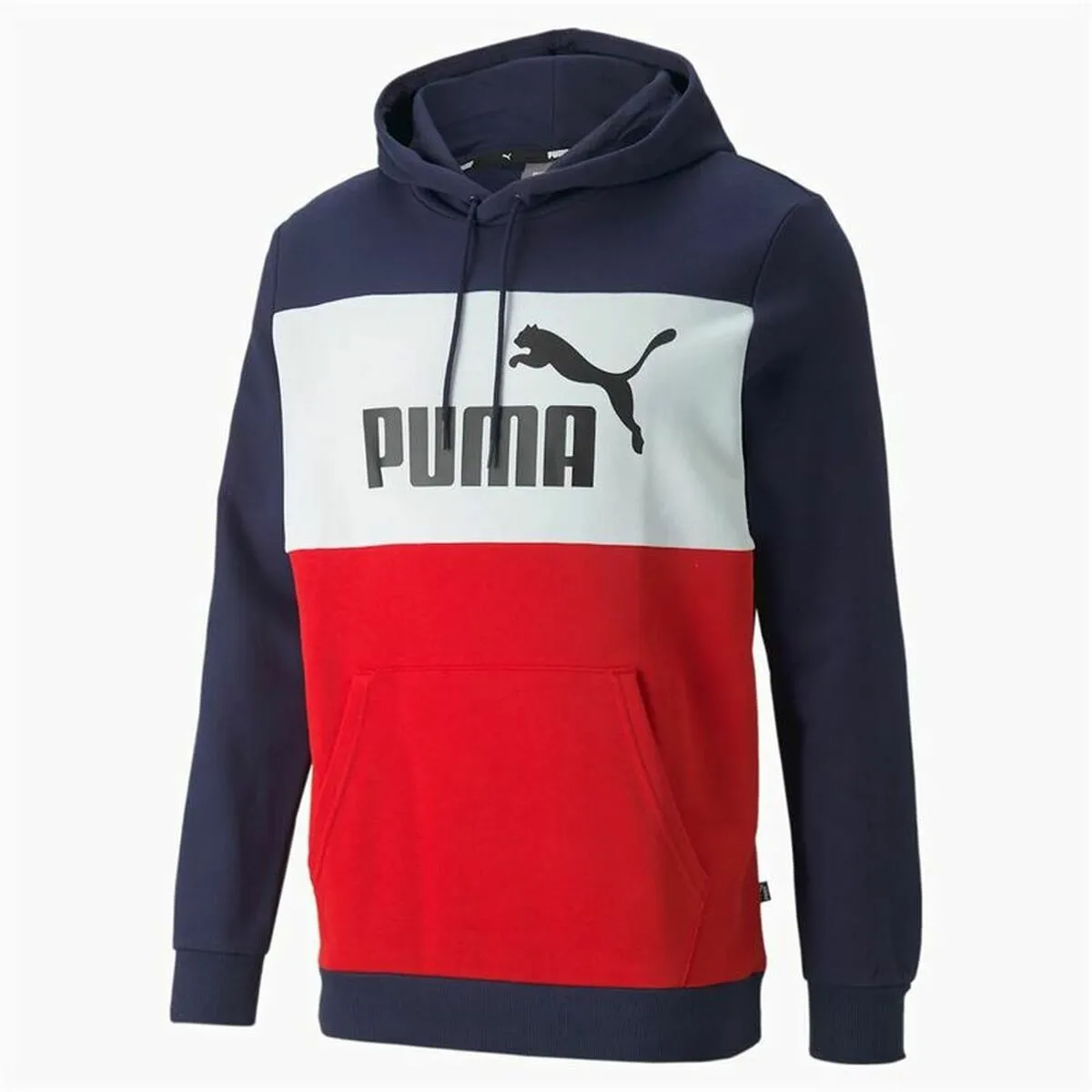 Felpa con Cappuccio Uomo Puma Essential+ Colorblock Blu scuro