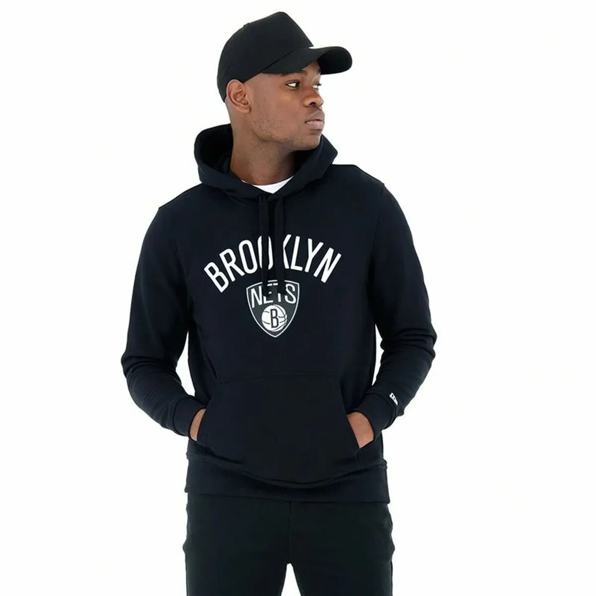 Felpa con Cappuccio Unisex New Era Brooklyn Nets Nero