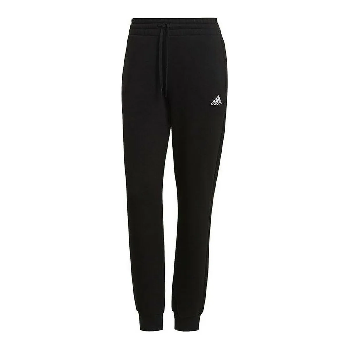 Pantalone Lungo Sportivo Adidas Essentials Fleece Logo Nero Donna