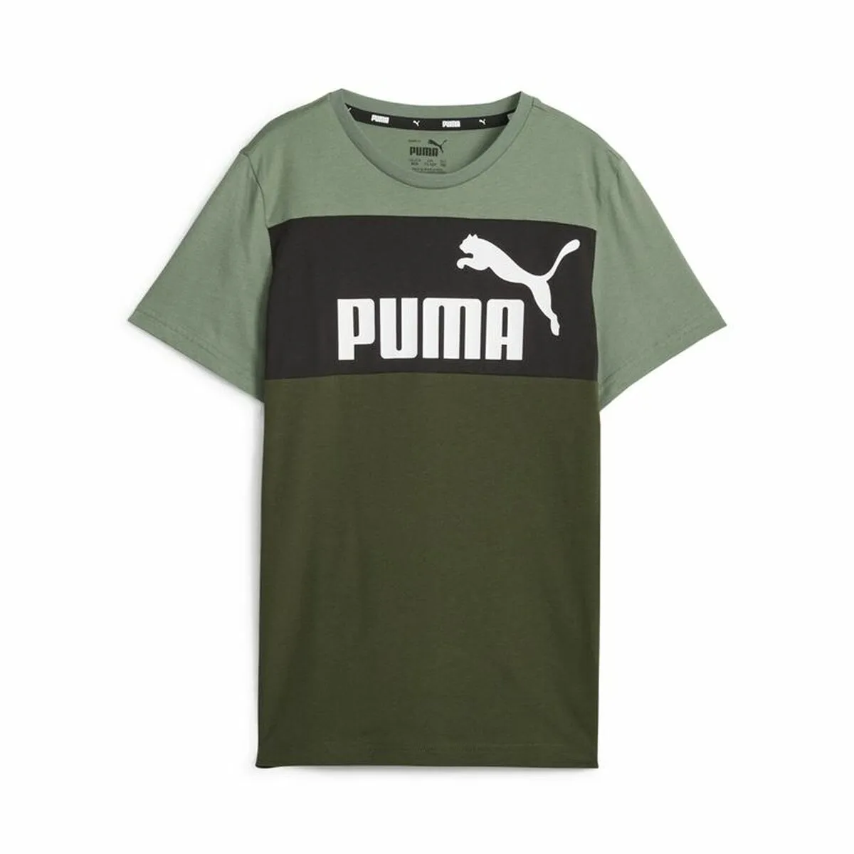 Maglia a Maniche Corte per Bambini Puma Ess Block Verde