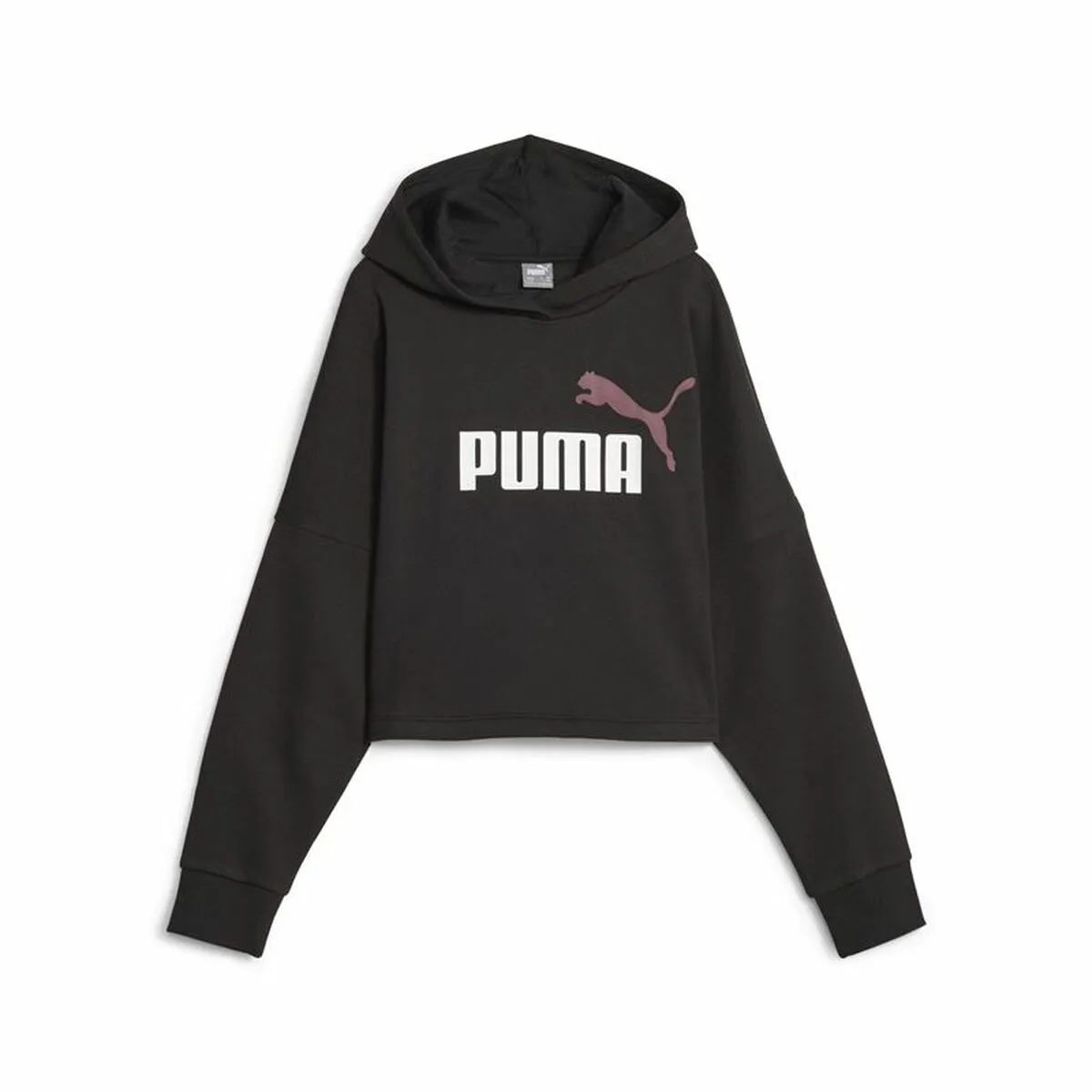 Felpa per Bambini Puma Ess Logo Croppedo Nero