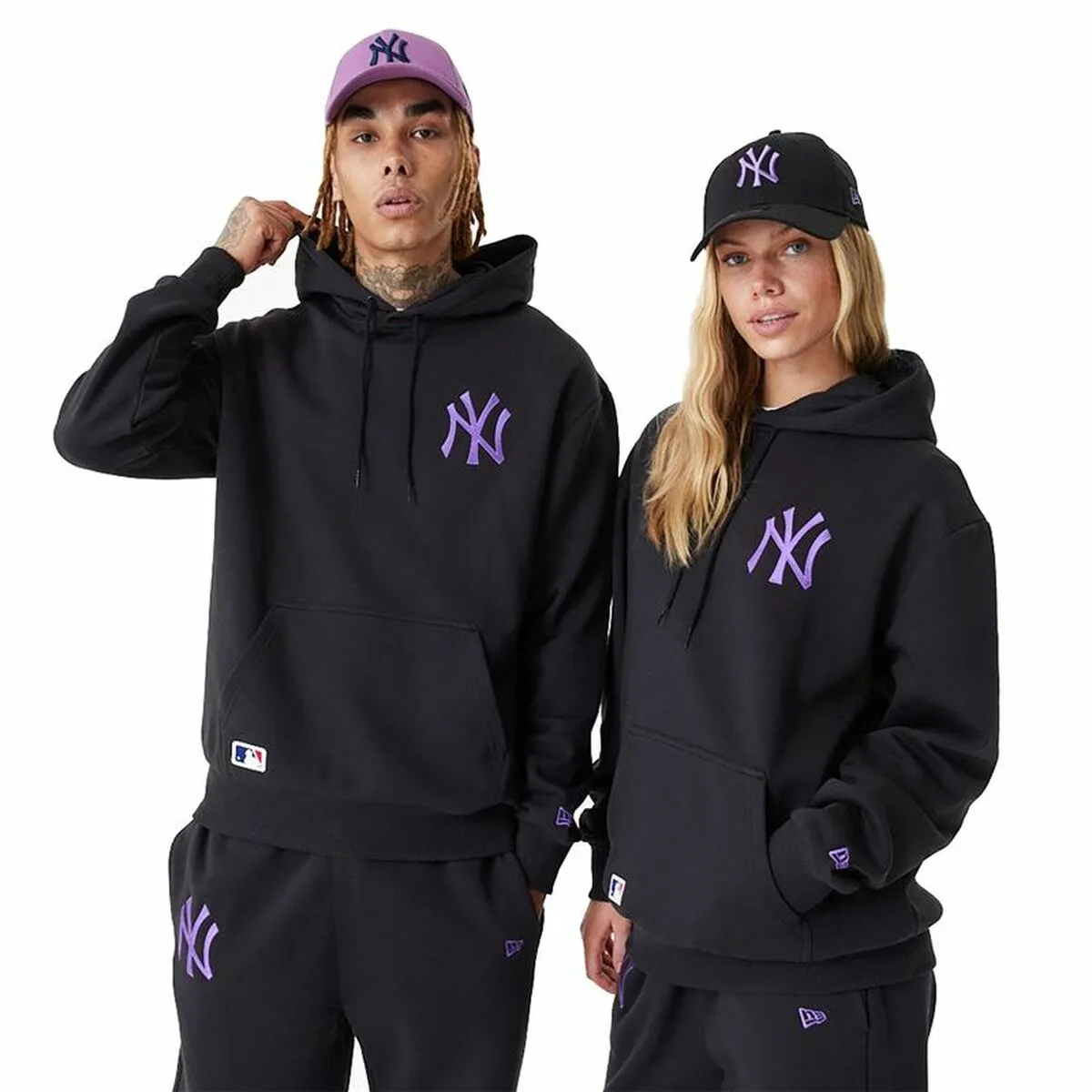 Felpa con Cappuccio Unisex New Era League Essentials New York Yankees Nero