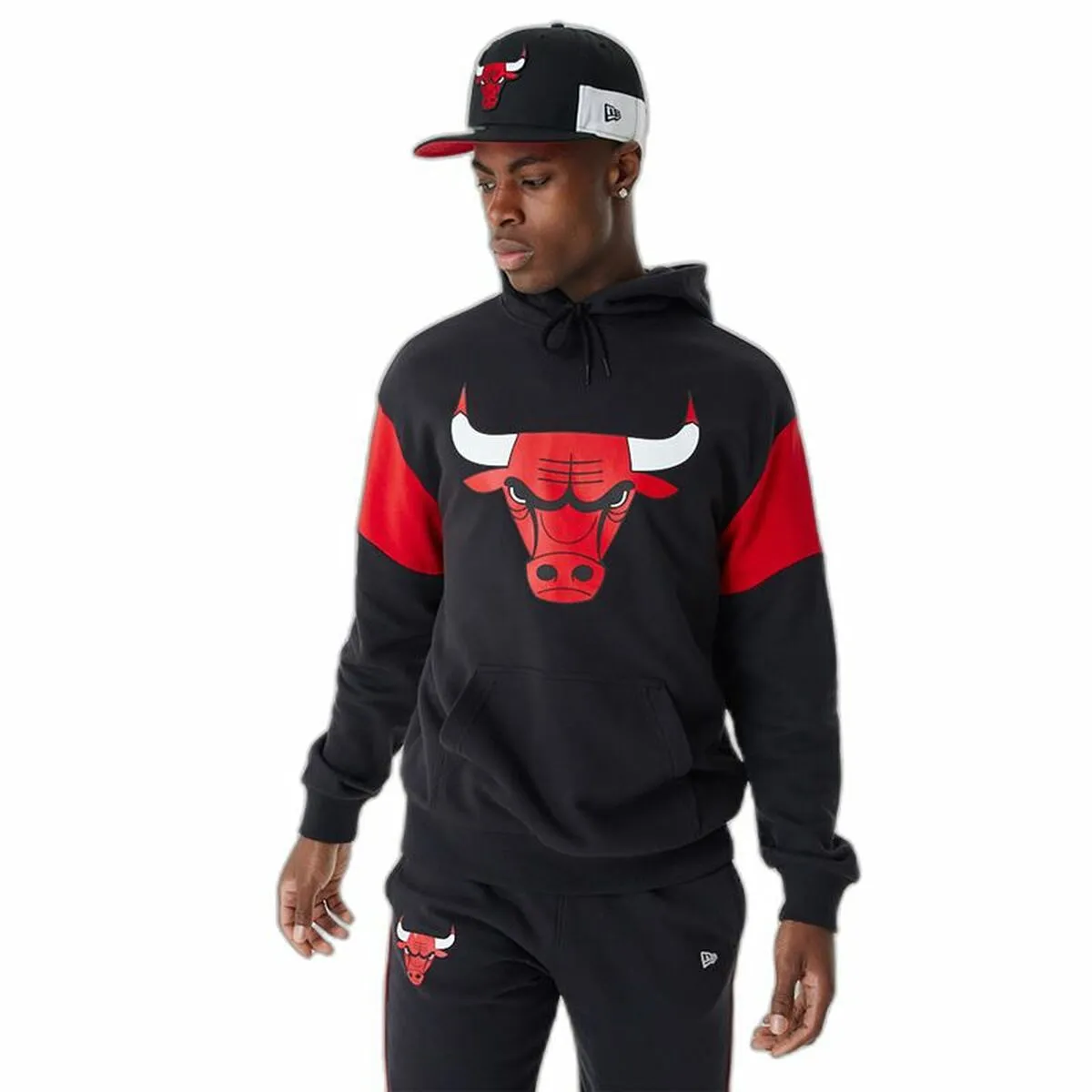 Felpa con Cappuccio Unisex New Era NBA Colour Insert Chicago Bulls Nero