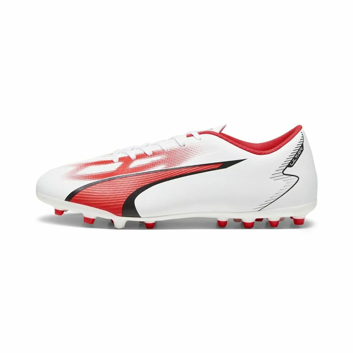 Scarpe da Calcio per Adulti Puma Ultra Play MG Bianco Rosso