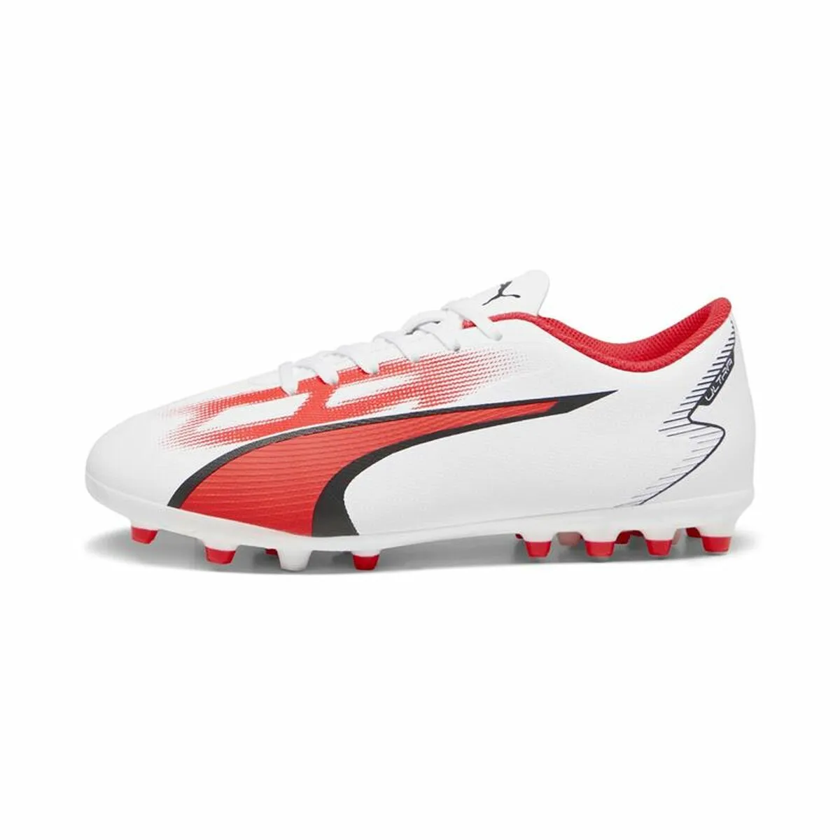 Scarpe da Calcio per Bambini Puma Ultra Play MG Bianco Rosso