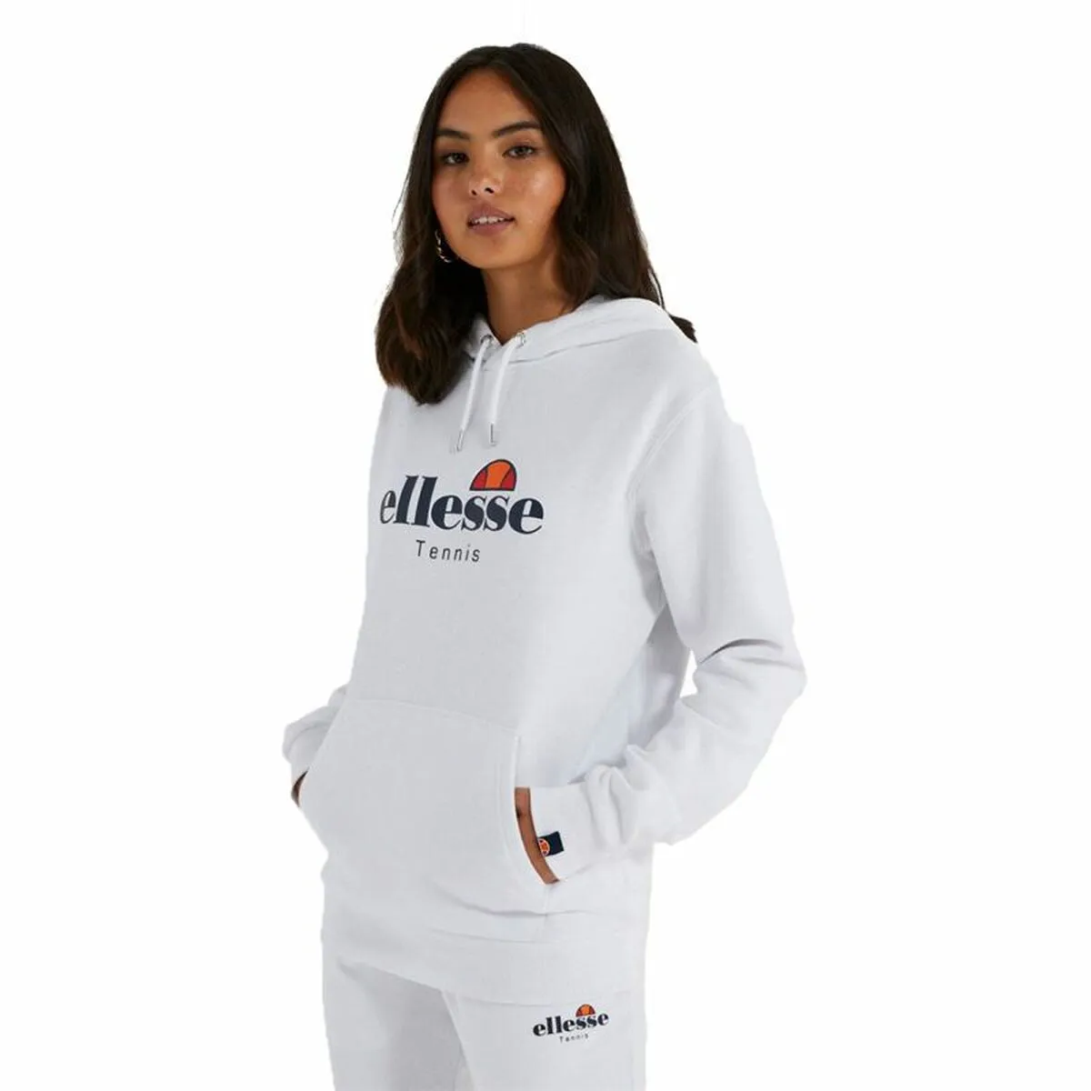 Felpa con Cappuccio Donna Ellesse Ascellare Bianco