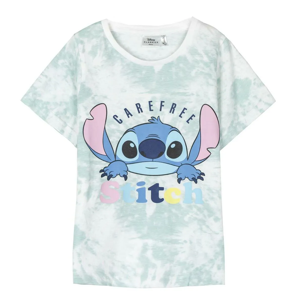 Maglia a Maniche Corte per Bambini Stitch Multicolore