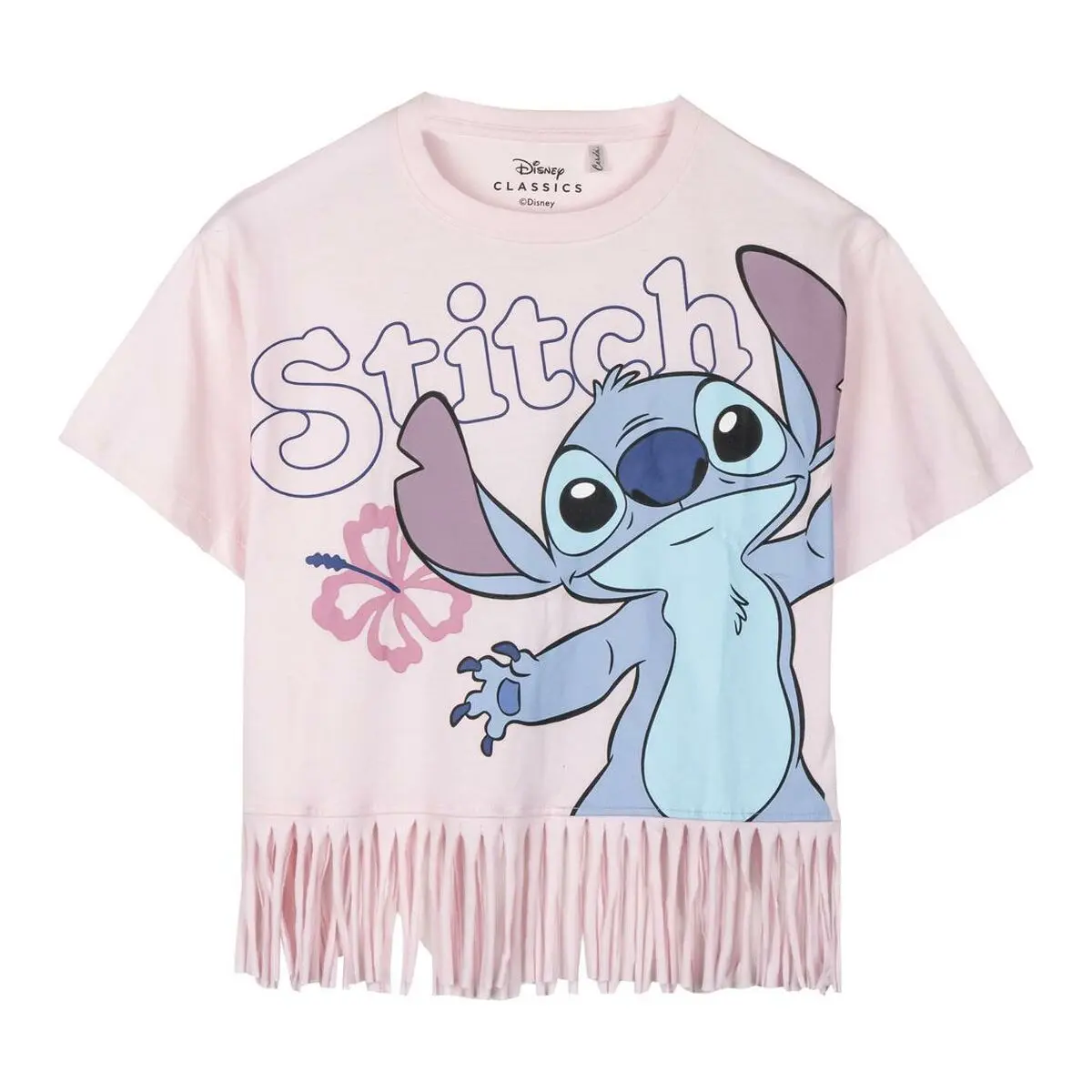 Maglia a Maniche Corte per Bambini Stitch Azzurro