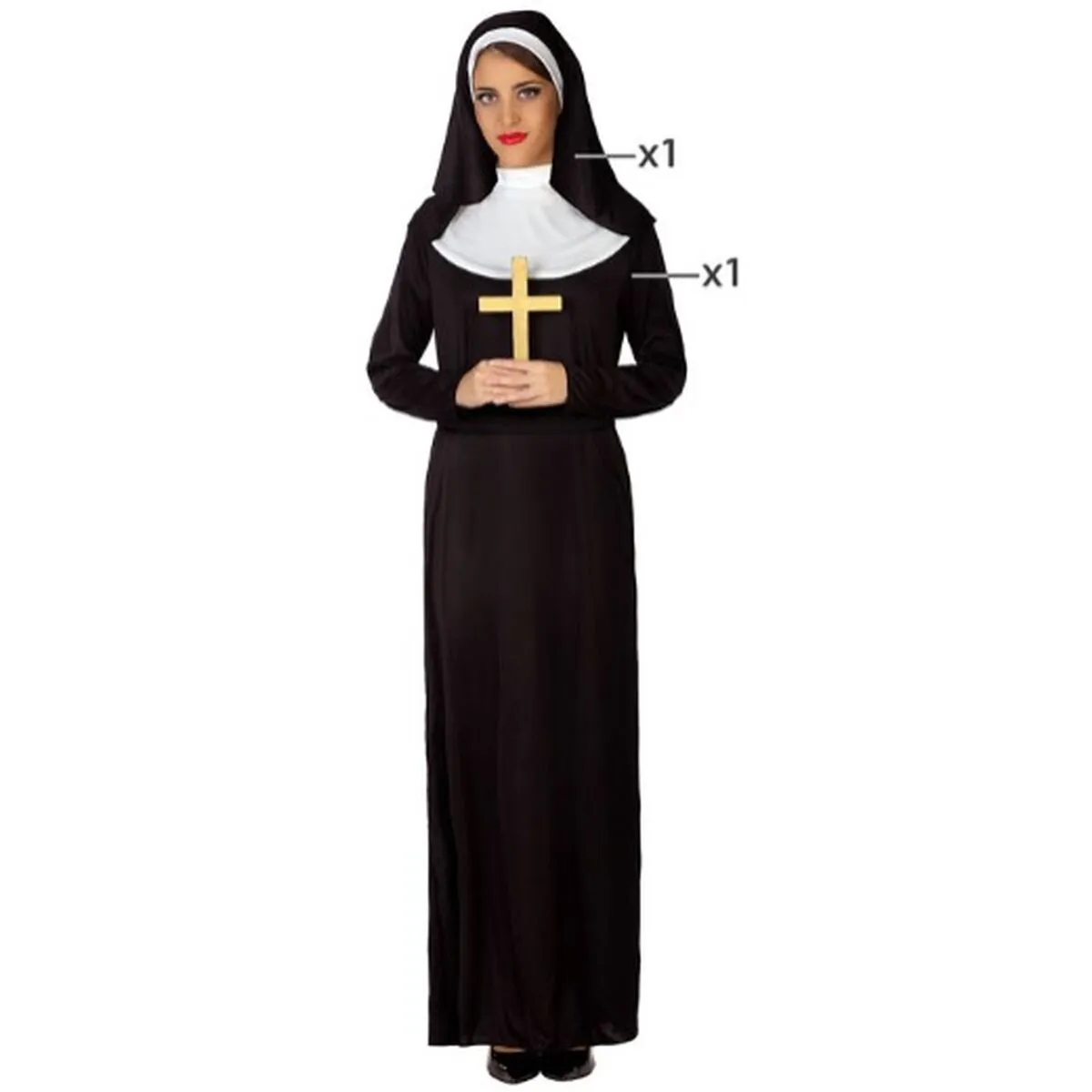 Costume per Adulti DISFRAZ MONJA XL Nero Suora (2 Pezzi)