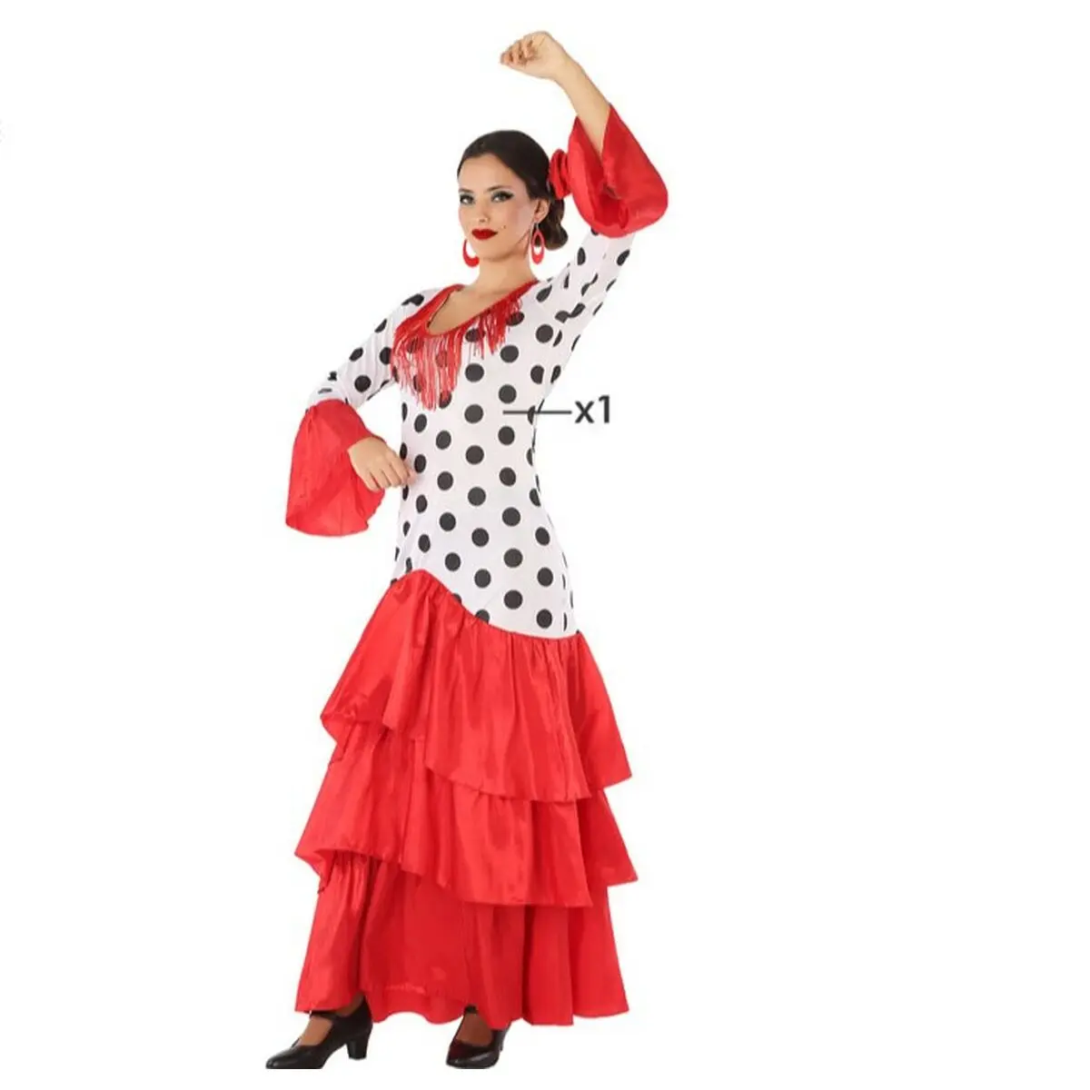 Costume per Adulti Flamenca Rosso Spagna