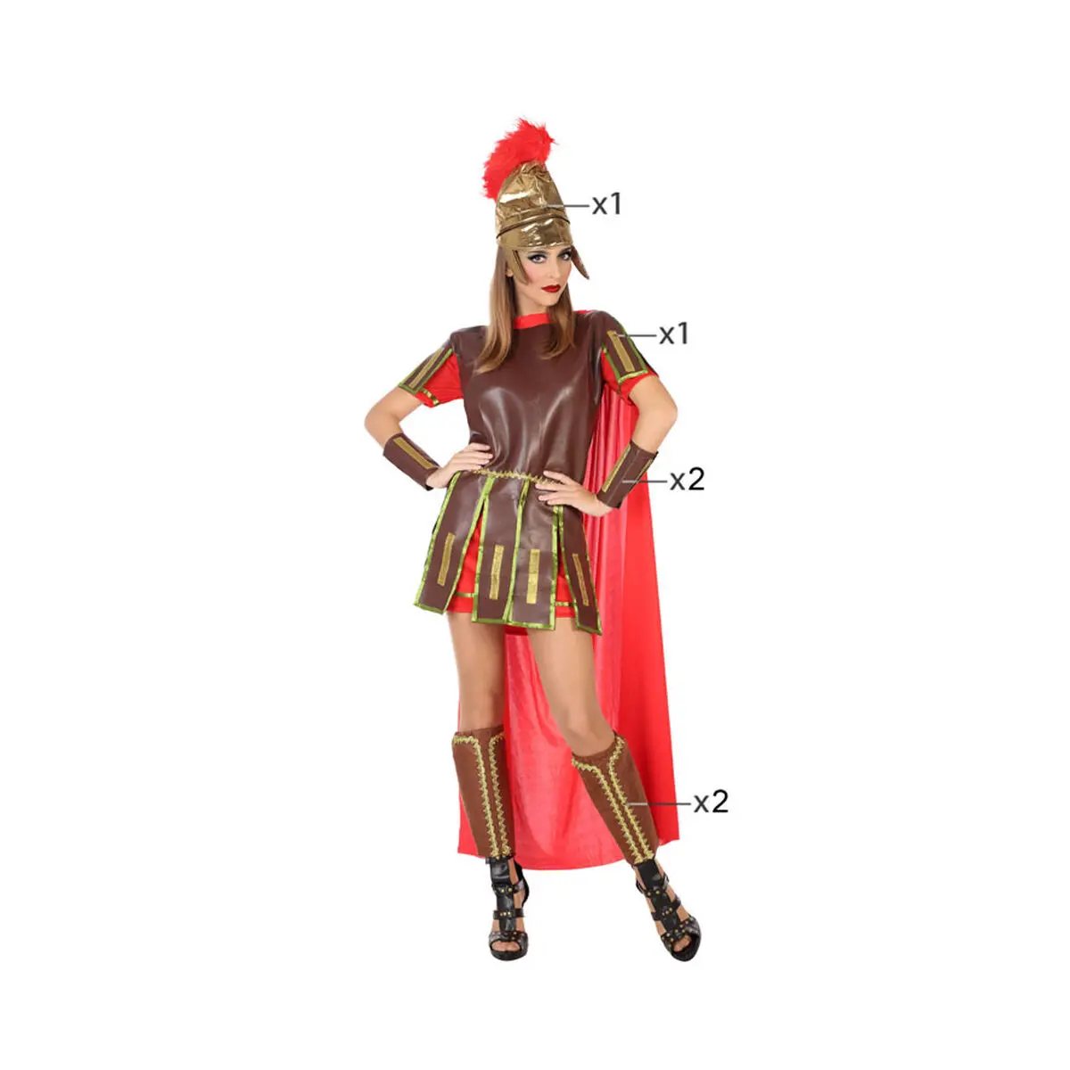 Costume per Adulti Gladiatore Donna Multicolore