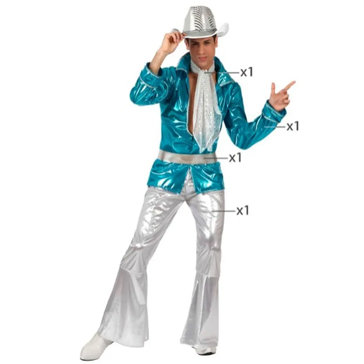 Costume per Adulti Azzurro Musica da discoteca