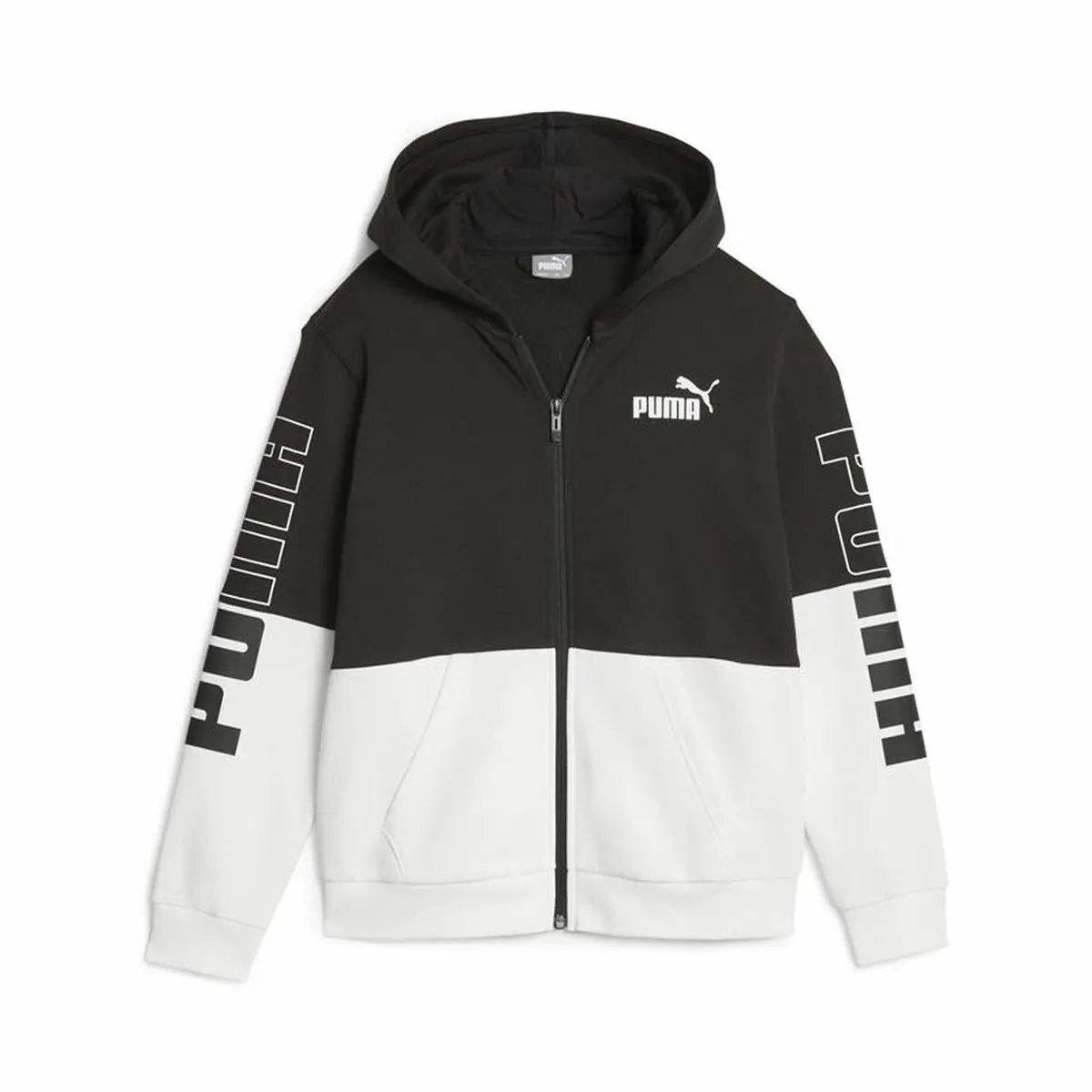 Felpa con Cappuccio e Cerniera Unisex Puma Nero