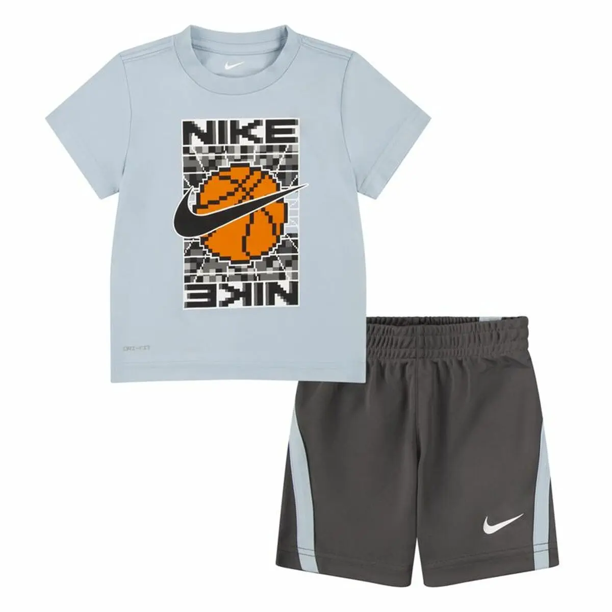 Completo Sportivo per Bambini Nike Df Icon Grigio Multicolore 2 Pezzi