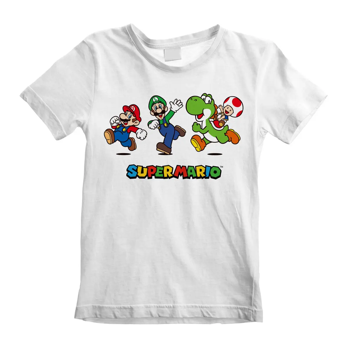 Maglia a Maniche Corte per Bambini Super Mario Running Pose Bianco