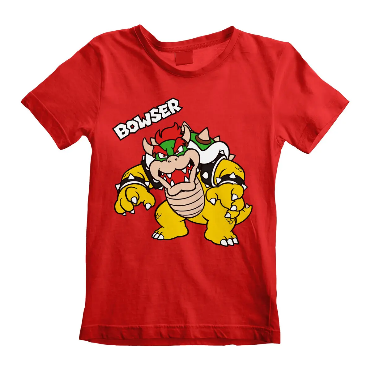 Maglia a Maniche Corte per Bambini Super Mario Bowser Text Rosso