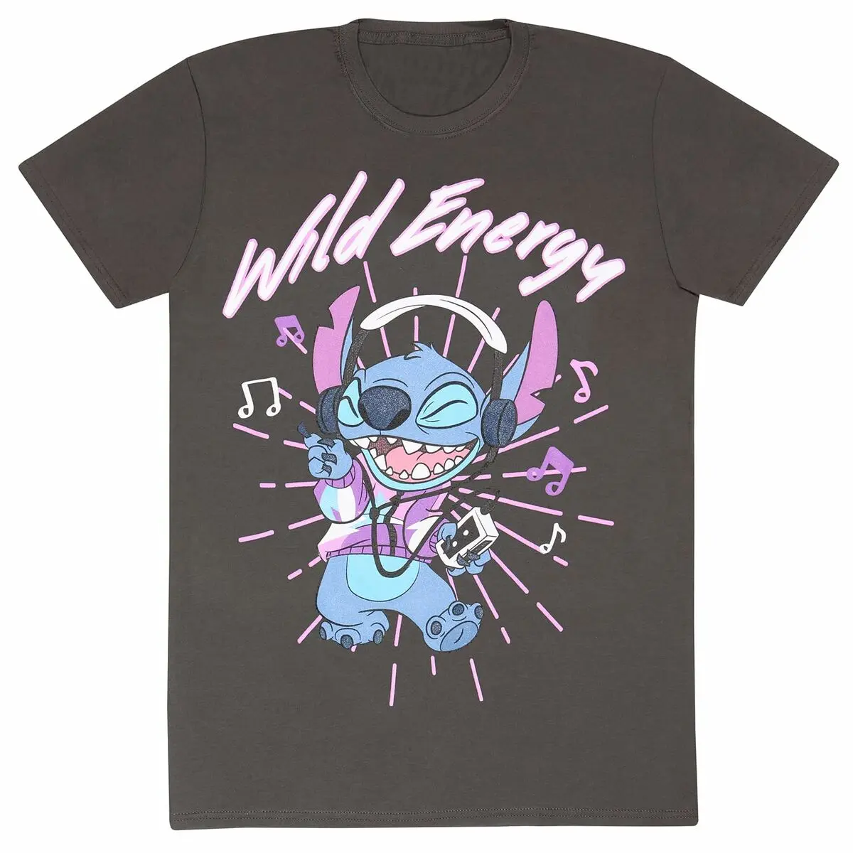 Maglia a Maniche Corte Stitch Wild Energy Grafite Unisex