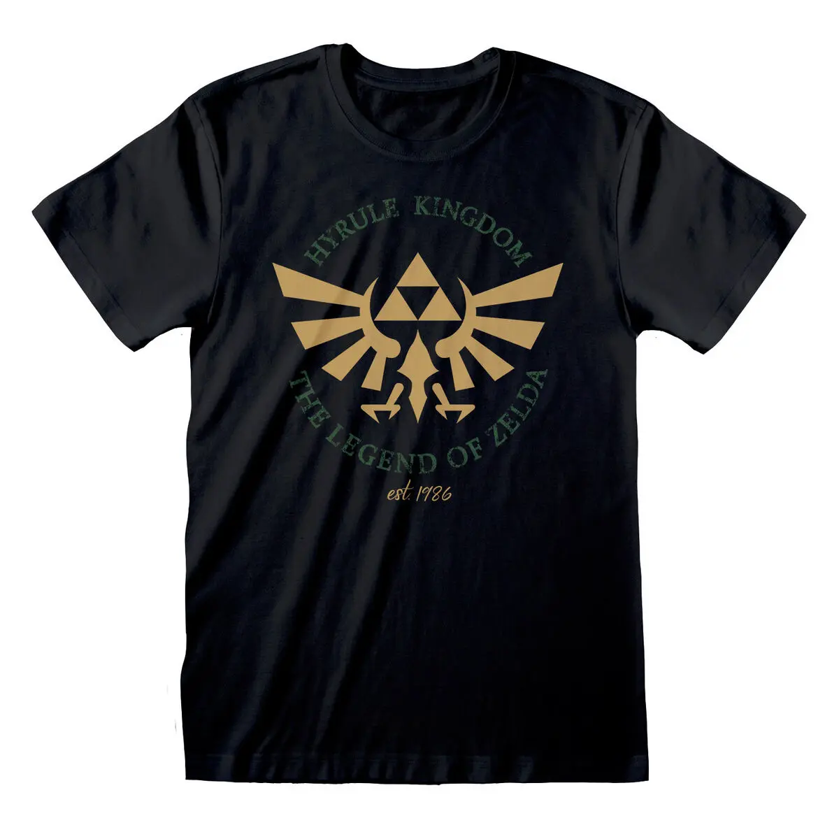 Maglia a Maniche Corte Unisex The Legend of Zelda Hyrule Kingdom Crest Nero