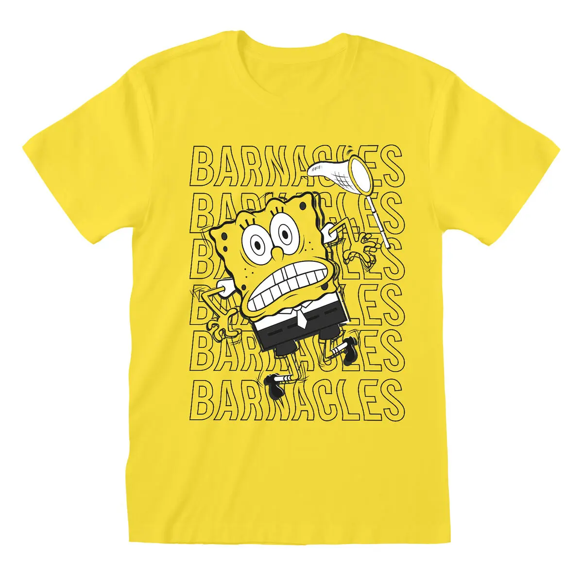 Maglia a Maniche Corte Unisex Spongebob Barnacles Giallo