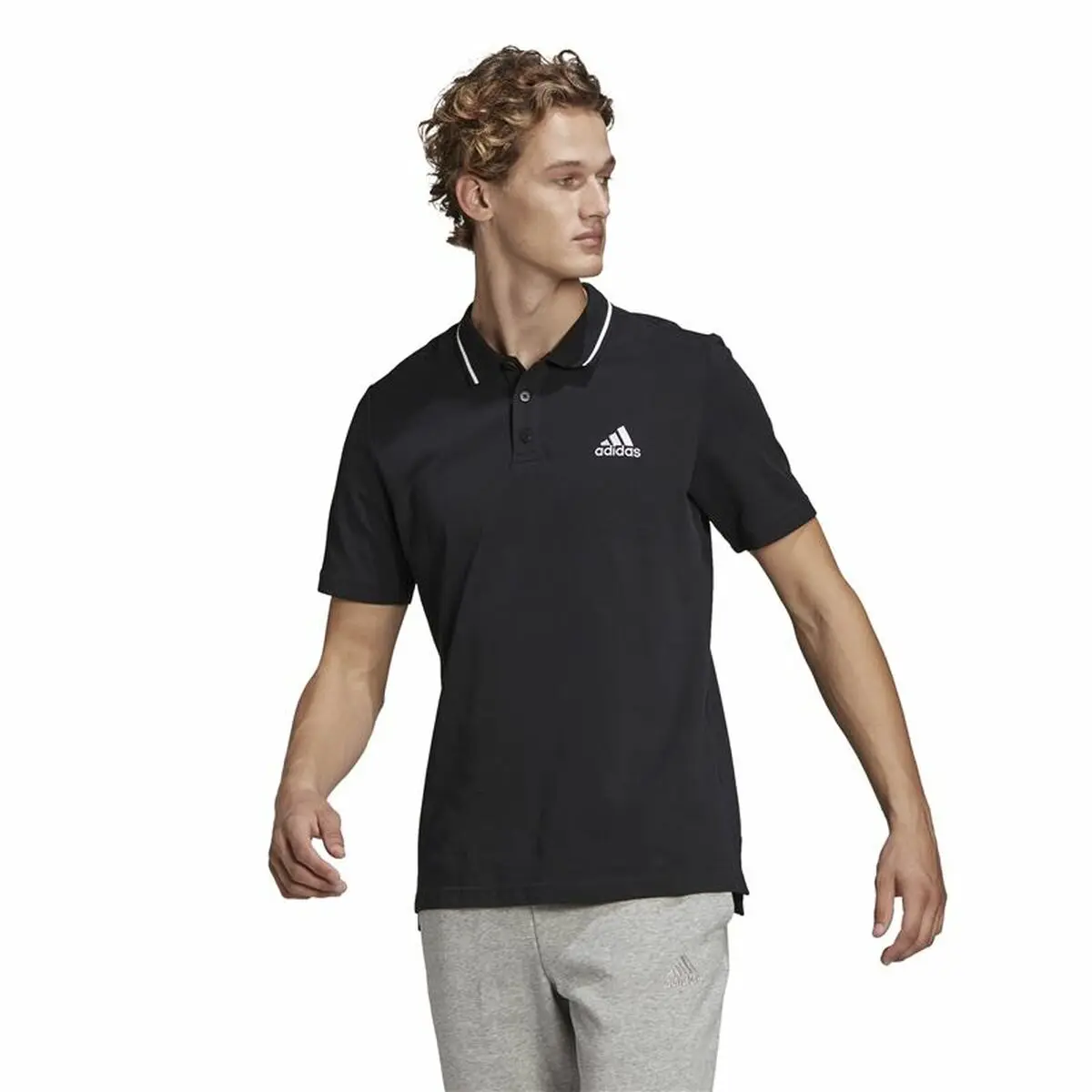 Polo a Maniche Corte Uomo Adidas Aeroready essentials Nero