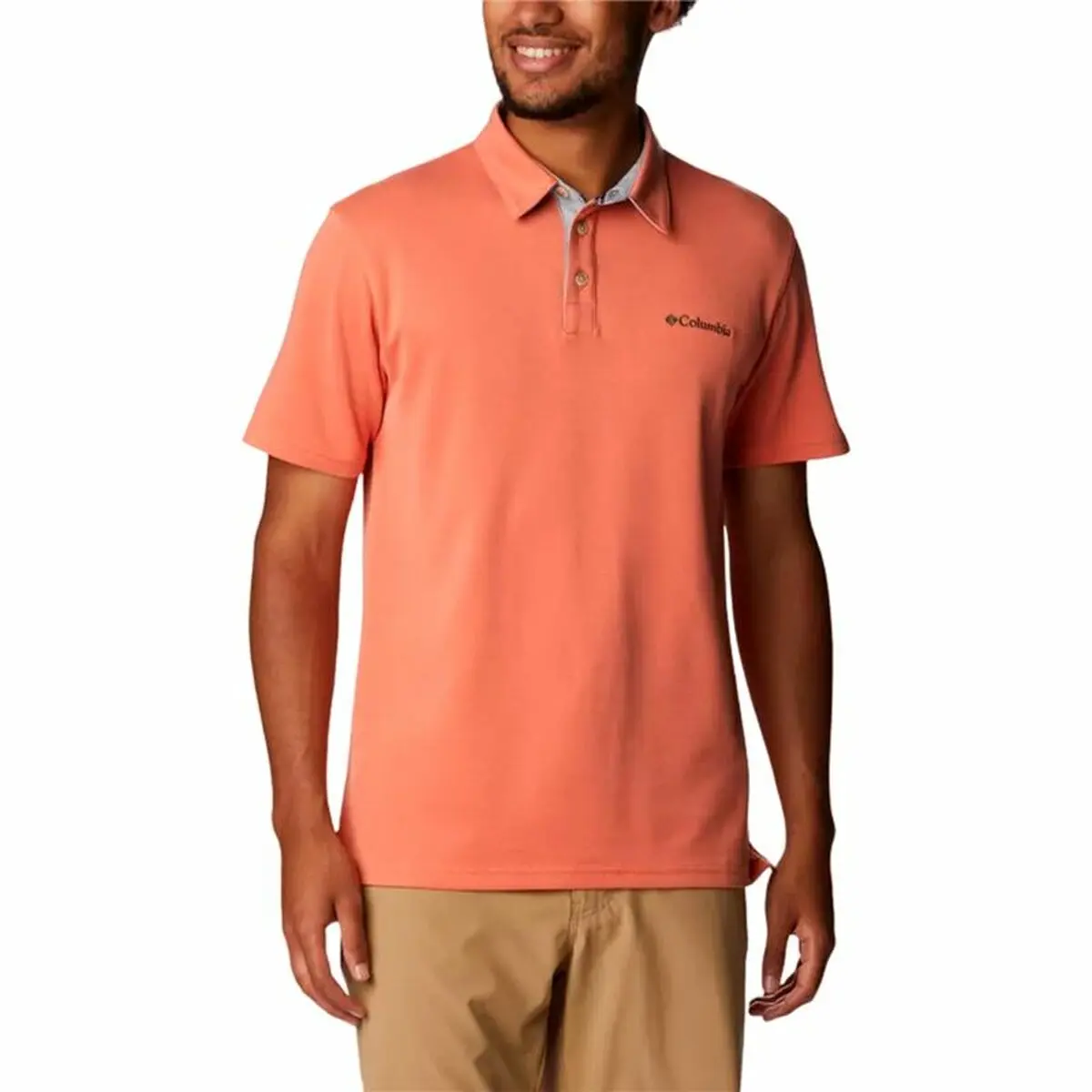 Polo a Maniche Corte Uomo Columbia Nelson Point™ Corallo