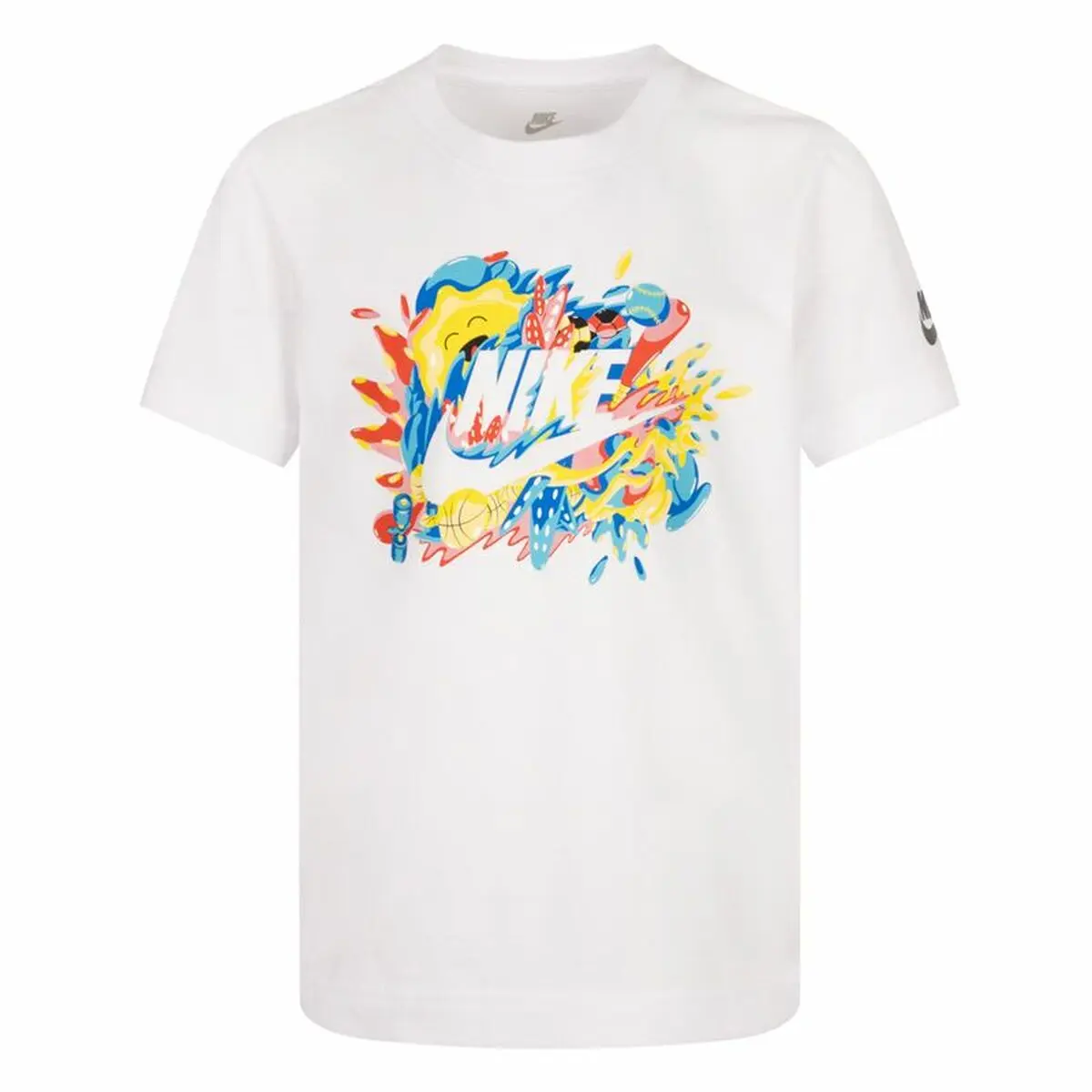 Maglia a Maniche Corte per Bambini Nike Sport Splash  Bianco