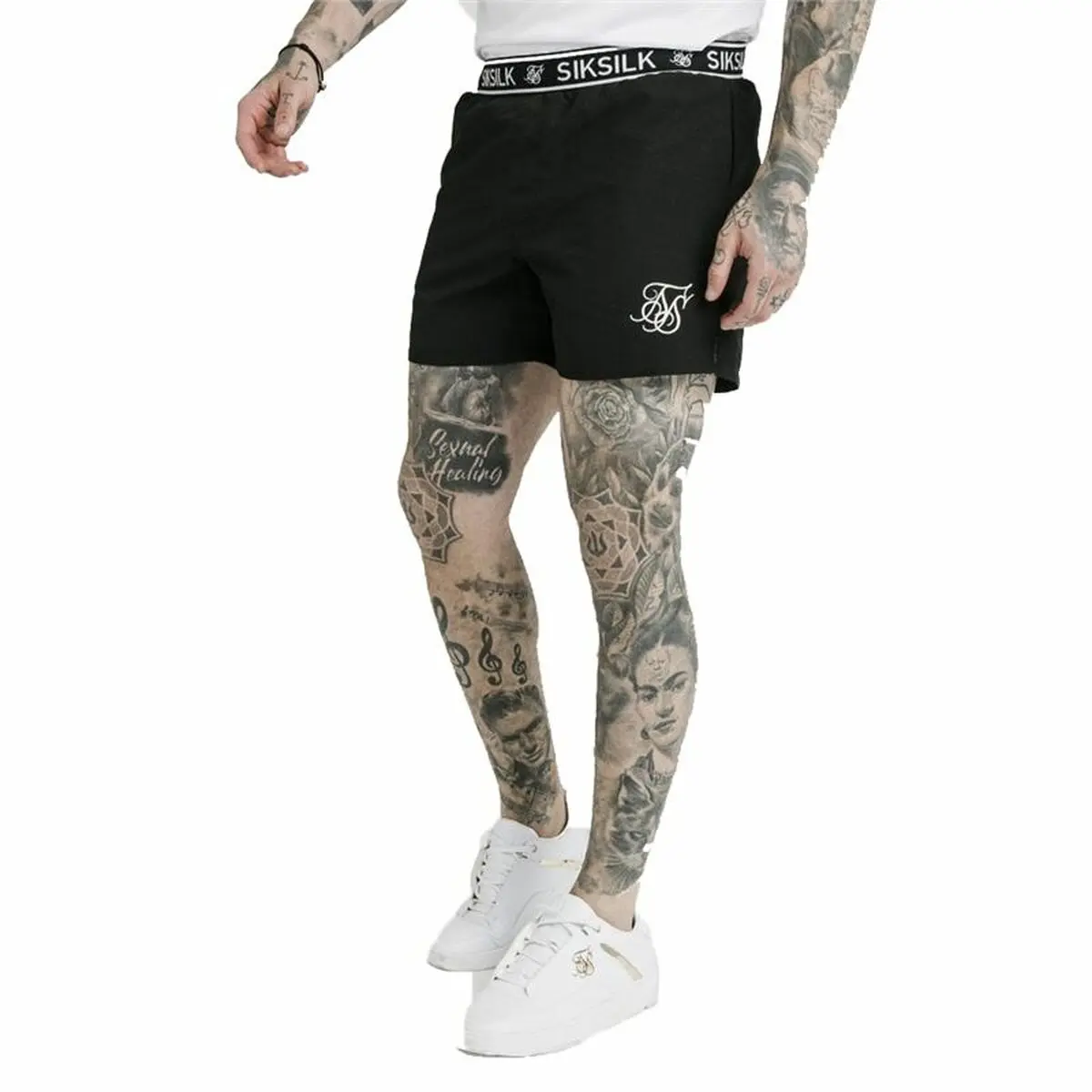 Pantaloni Corti Sportivi da Uomo SikSilk Standard Nero