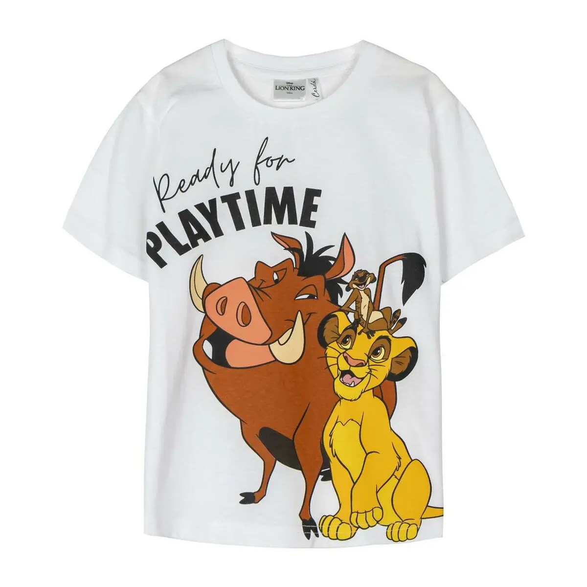 Maglia a Maniche Corte per Bambini The Lion King Bianco