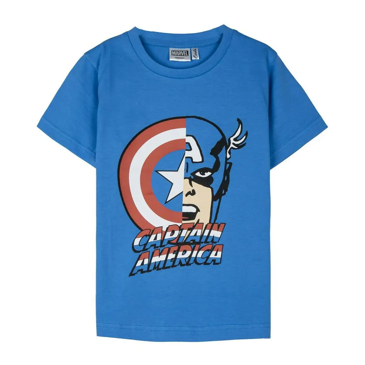 Maglia a Maniche Corte per Bambini The Avengers Azzurro