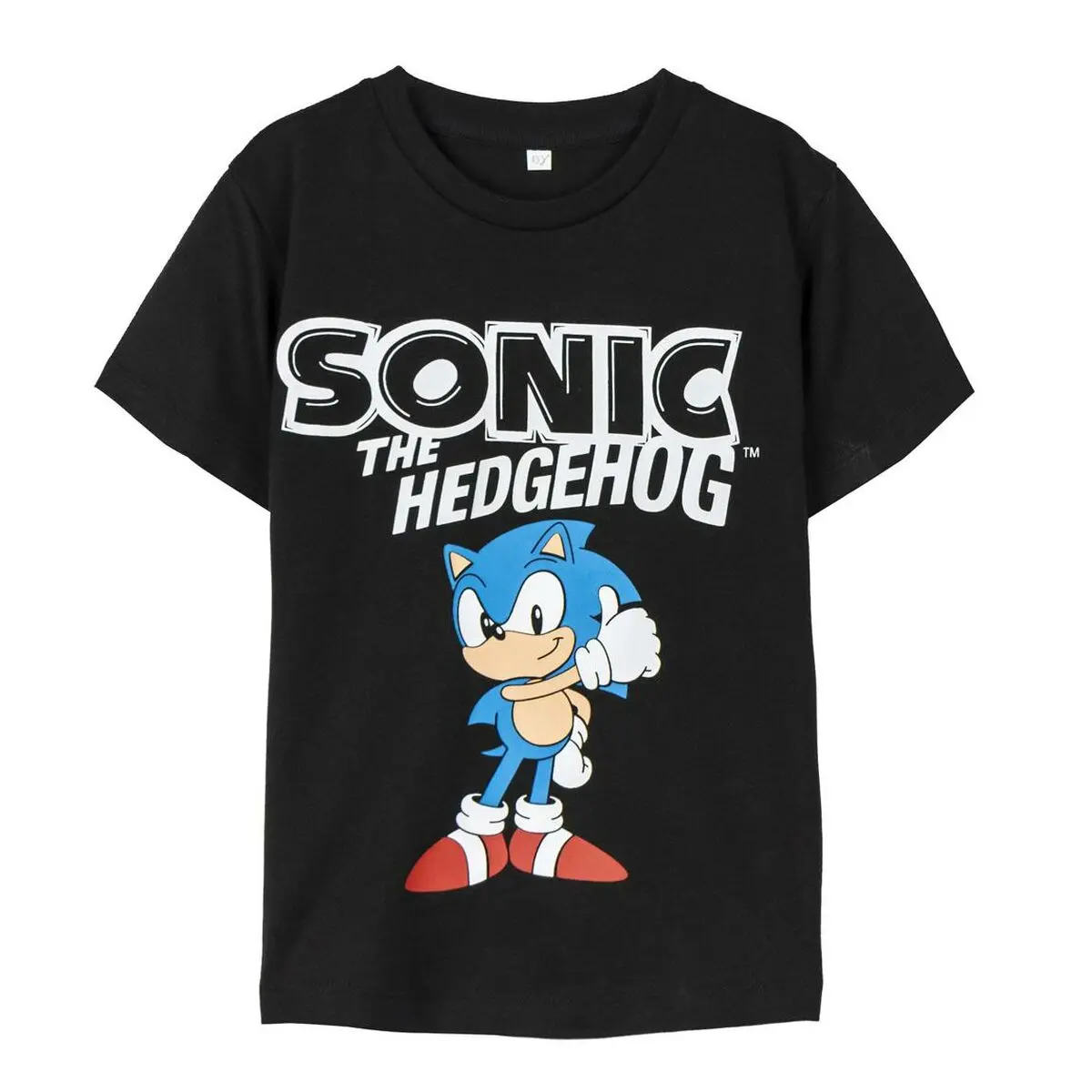 Maglia a Maniche Corte per Bambini Sonic Nero