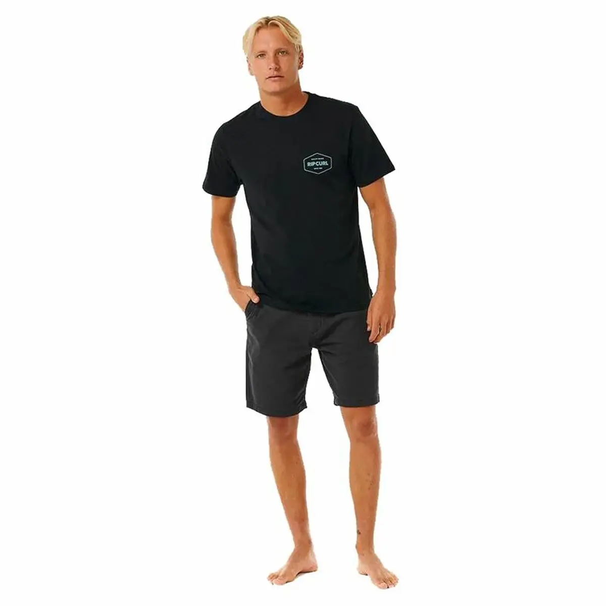 Maglia a Maniche Corte Uomo Rip Curl Stapler  Nero