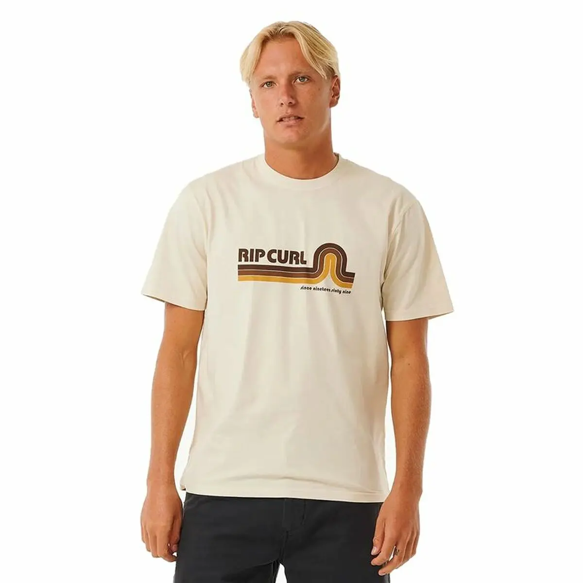 Maglia a Maniche Corte Uomo Rip Curl Surf Revival Mumma Bianco Caldo